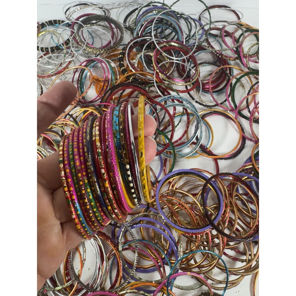 500pc Indian Bollywood Bangle Bracelet Lot Rhinestone Small 2.25-2.625" - Picture 10 of 15